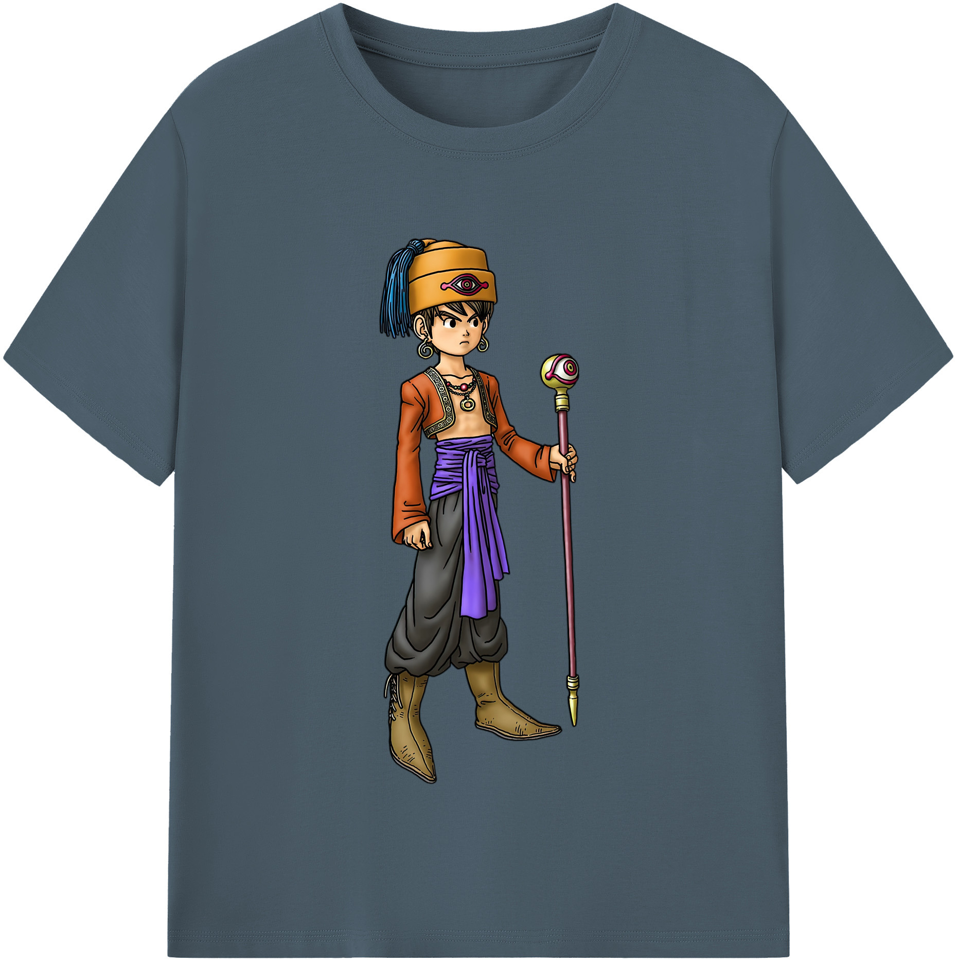 （画像用） ドラゴンクエスト Doragon Kuesuto Dragon Quest 綿100％半袖Tシャツ（フロントプリント）